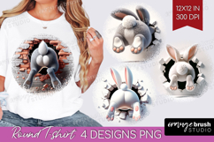 Easter Bunny Round Tshirt Background - Bunny Butt PNG Product Image 1