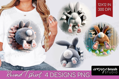 Easter Bunny Round Tshirt Background - Bunny Butt PNG Product Image 1
