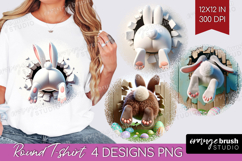 Easter Bunny Round Tshirt Background - Bunny Butt PNG Product Image 1