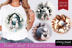 Easter Bunny Round Tshirt Background - Bunny Butt PNG Product Image 1