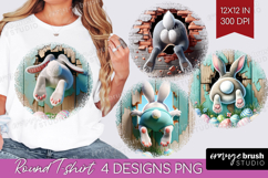 Easter Bunny Round Tshirt Background - Bunny Butt PNG Product Image 1