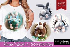 Easter Bunny Round Tshirt Background - Bunny Butt PNG Product Image 1