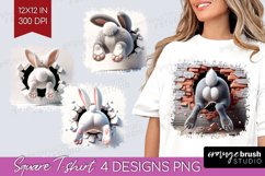 Easter Bunny Square Tshirt Background - Bunny Butt PNG Product Image 1