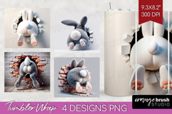Easter Bunny Tumbler Wrap - Bunny Butt Tumbler PNG Product Image 1