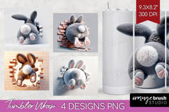 Easter Bunny Tumbler Wrap - Bunny Butt Tumbler PNG Product Image 1