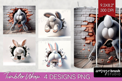 Easter Bunny Tumbler Wrap - Bunny Butt Tumbler PNG Product Image 1