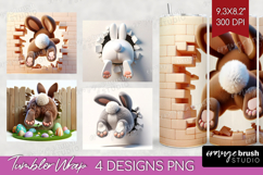 Easter Bunny Tumbler Wrap - Bunny Butt Tumbler PNG Product Image 1
