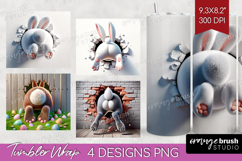 Easter Bunny Tumbler Wrap - Bunny Butt Tumbler PNG Product Image 1