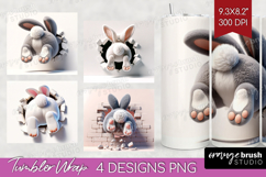 Easter Bunny Tumbler Wrap - Bunny Butt Tumbler PNG Product Image 1