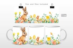 Easter Spring Bunny Watercolor Mug Wrap