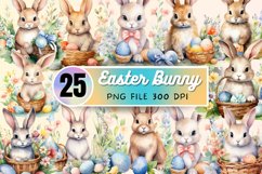 Easter Bunny Watercolor Sublimation Clipart Product Image 1