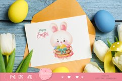 Easter watercolor Cute Bunny kawaii clipart farm animal pet Product Image 2