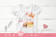 Easter watercolor Cute Bunny kawaii clipart farm animal pet Product Image 5