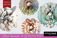 Easter Bunny Wind Spinner Sublimation PNG - Bunny Butt Round Product Image 1