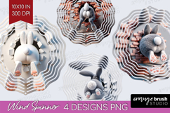 Easter Bunny Wind Spinner Sublimation PNG - Bunny Butt Round Product Image 1