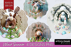 Easter Bunny Wind Spinner Sublimation PNG - Bunny Butt Round Product Image 1