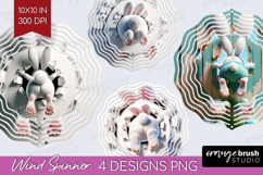 Easter Bunny Wind Spinner Sublimation PNG - Bunny Butt Round Product Image 1