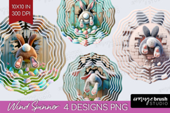 Easter Bunny Wind Spinner Sublimation PNG - Bunny Butt Round Product Image 1