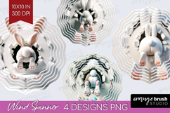 Easter Bunny Wind Spinner Sublimation PNG - Bunny Butt Round Product Image 1