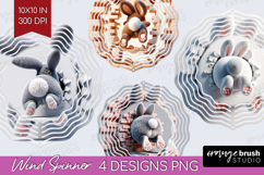 Easter Bunny Wind Spinner Sublimation PNG - Bunny Butt Round Product Image 1