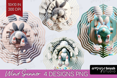 Easter Bunny Wind Spinner Sublimation PNG - Bunny Butt Round Product Image 1