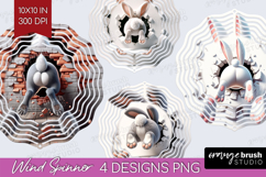 Easter Bunny Wind Spinner Sublimation PNG - Bunny Butt Round Product Image 1