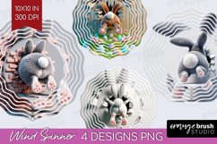 Easter Bunny Wind Spinner Sublimation PNG - Bunny Butt Round Product Image 1
