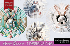 Easter Bunny Wind Spinner Sublimation PNG - Bunny Butt Round Product Image 1