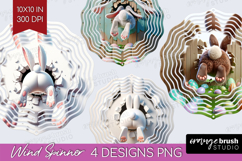 Easter Bunny Wind Spinner Sublimation PNG - Bunny Butt Round Product Image 1