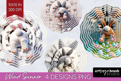 Easter Bunny Wind Spinner Sublimation PNG - Bunny Butt Round Product Image 1