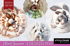 Easter Bunny Wind Spinner Sublimation PNG - Bunny Butt Round Product Image 1
