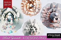 Easter Bunny Wind Spinner Sublimation PNG - Bunny Butt Round Product Image 1