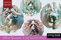 Easter Bunny Wind Spinner Sublimation PNG - Bunny Butt Round Product Image 1