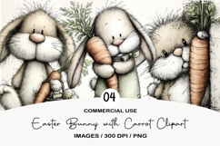 Easter Bunny with Carrot Clipart Product Image 1