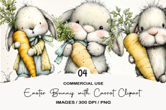 Easter Bunny with Carrot PNG Product Image 1