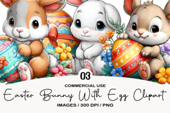 Easter Bunny With Egg Clipart Product Image 1