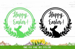 Easter Bunny Wreath SVG,Easter Round Sign SVG,Happy Easter Product Image 2