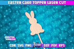 Easter Cake Topper Laser Cut | Happy Easter Design | CNC Product Image 1