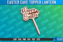 Easter Cake Topper Laser Cut | Happy Easter Design |CNC File Product Image 1