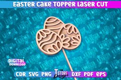 Easter Cake Topper Laser Cut | Happy Easter Design | CNC Product Image 1