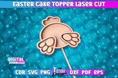 Easter Cake Topper Laser Cut | Happy Easter Design | CNC Product Image 1