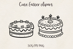 Easter Cake Clipart SVG PNG EPS Easter Dessert Pastry Spring Product Image 1