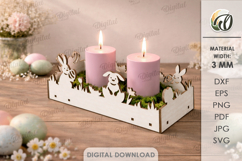 Easter Candle Box Laser Cut. Candle Holder SVG Product Image 1