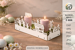 Easter Candle Box Laser Cut. Candle Holder SVG Product Image 1