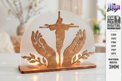 Christian Candle Holders Laser Cut Bundle | He Is Risen SVG Product Image 16