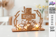Christian Candle Holders Laser Cut Bundle | He Is Risen SVG Product Image 2