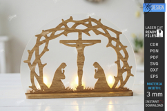 Easter Candle Holder Laser Cut Bundle | He Is Risen Sign SVG Product Image 4