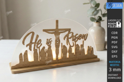 Easter Candle Holder Laser Cut Bundle | He Is Risen Sign SVG Product Image 7