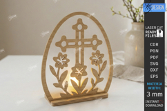 Easter Candle Holder Laser Cut | Christian Scene | Religion Product Image 1