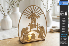 Easter Candle Holder Laser Cut | Christian Scene | Religion Product Image 1